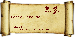 Maria Zinajda névjegykártya